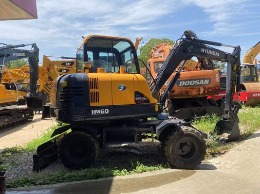 دستگاه حفاری با چرخ با قیمت پایین هیوندای 60 Digger 6 تن حفاری استفاده شده