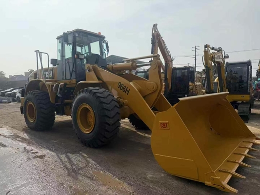 لودر چرخ‌دار کاترپیلار 966H ژاپنی اصل، 90٪ نو، ظرفیت بار نامی 6 تن، ماشین‌آلات مهندسی با کیفیت بالا برای خاک‌برداری